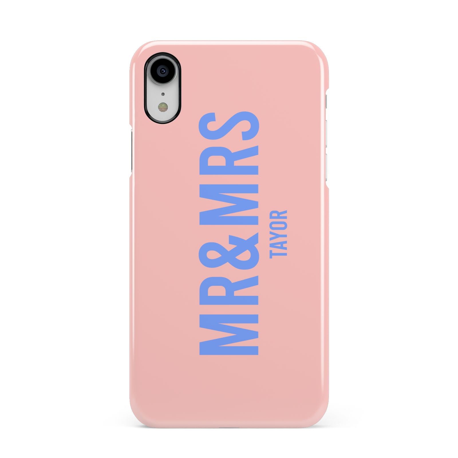 Personalised Mr and Mrs Apple iPhone XR White 3D Snap Case