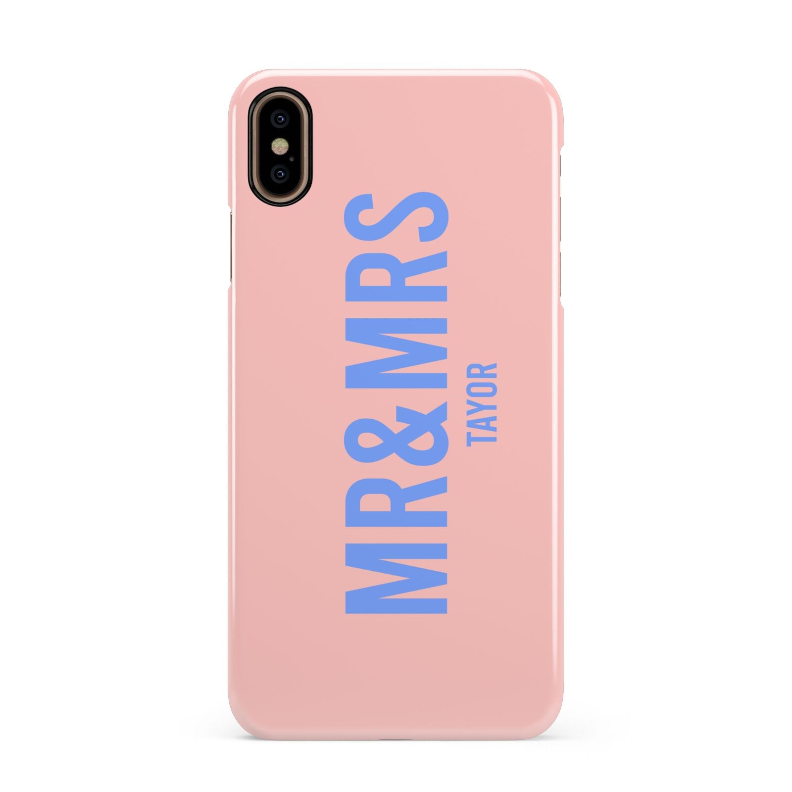 Personalised Mr and Mrs Apple iPhone Xs Max 3D Snap Case