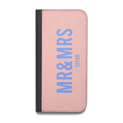 Personalised Mr and Mrs Vegan Leather Flip Samsung Case