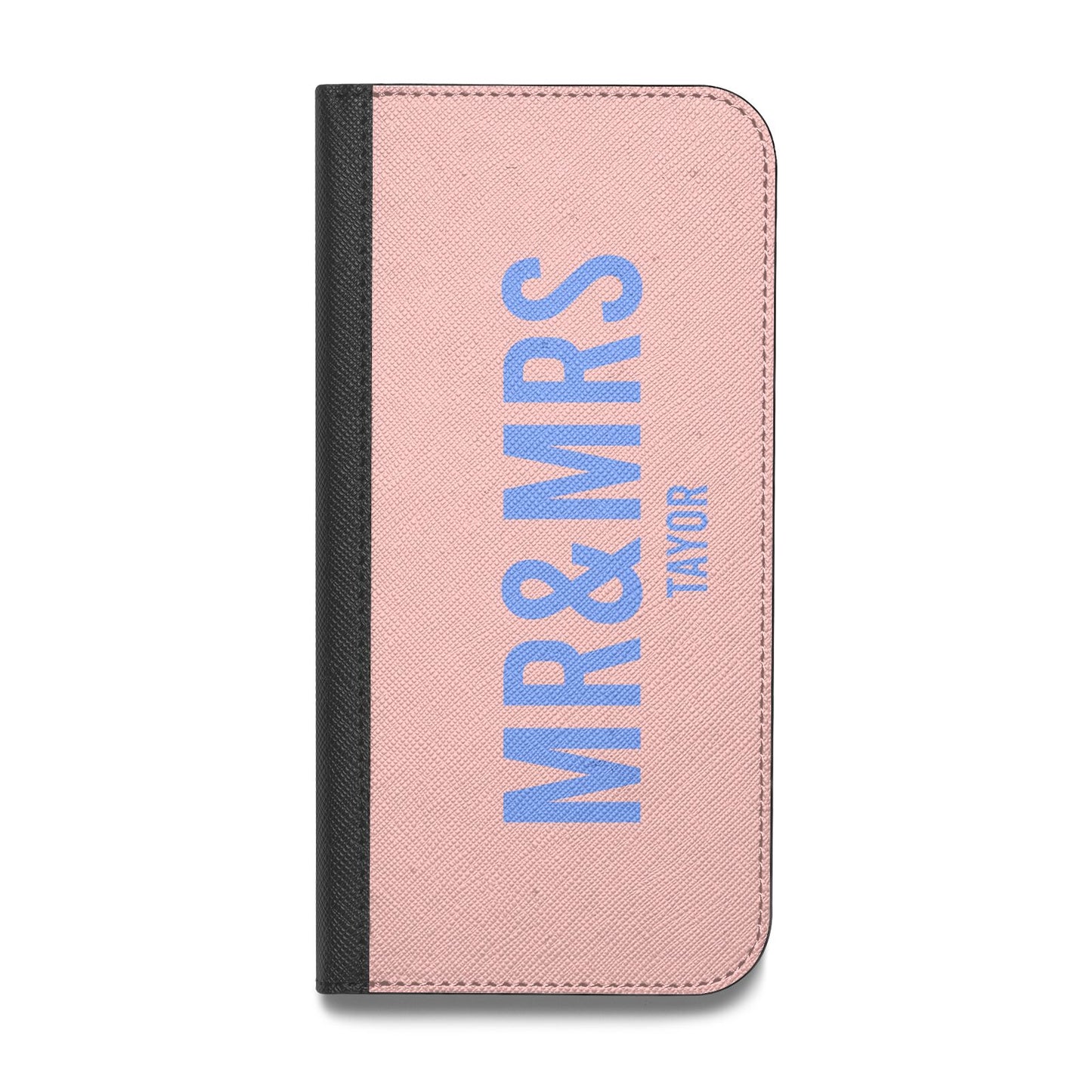 Personalised Mr and Mrs Vegan Leather Flip iPhone Case