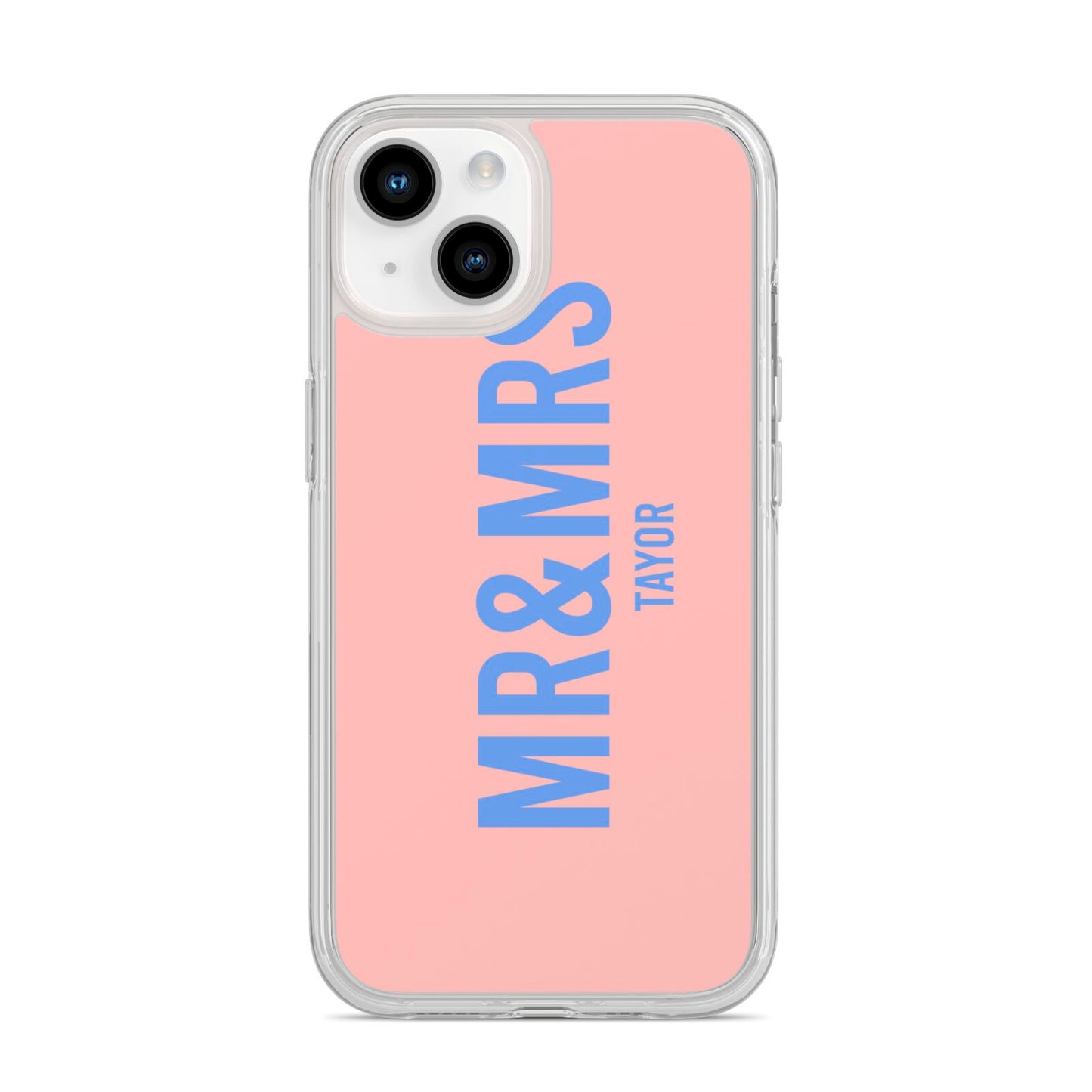 Personalised Mr and Mrs iPhone 14 Clear Tough Case Starlight
