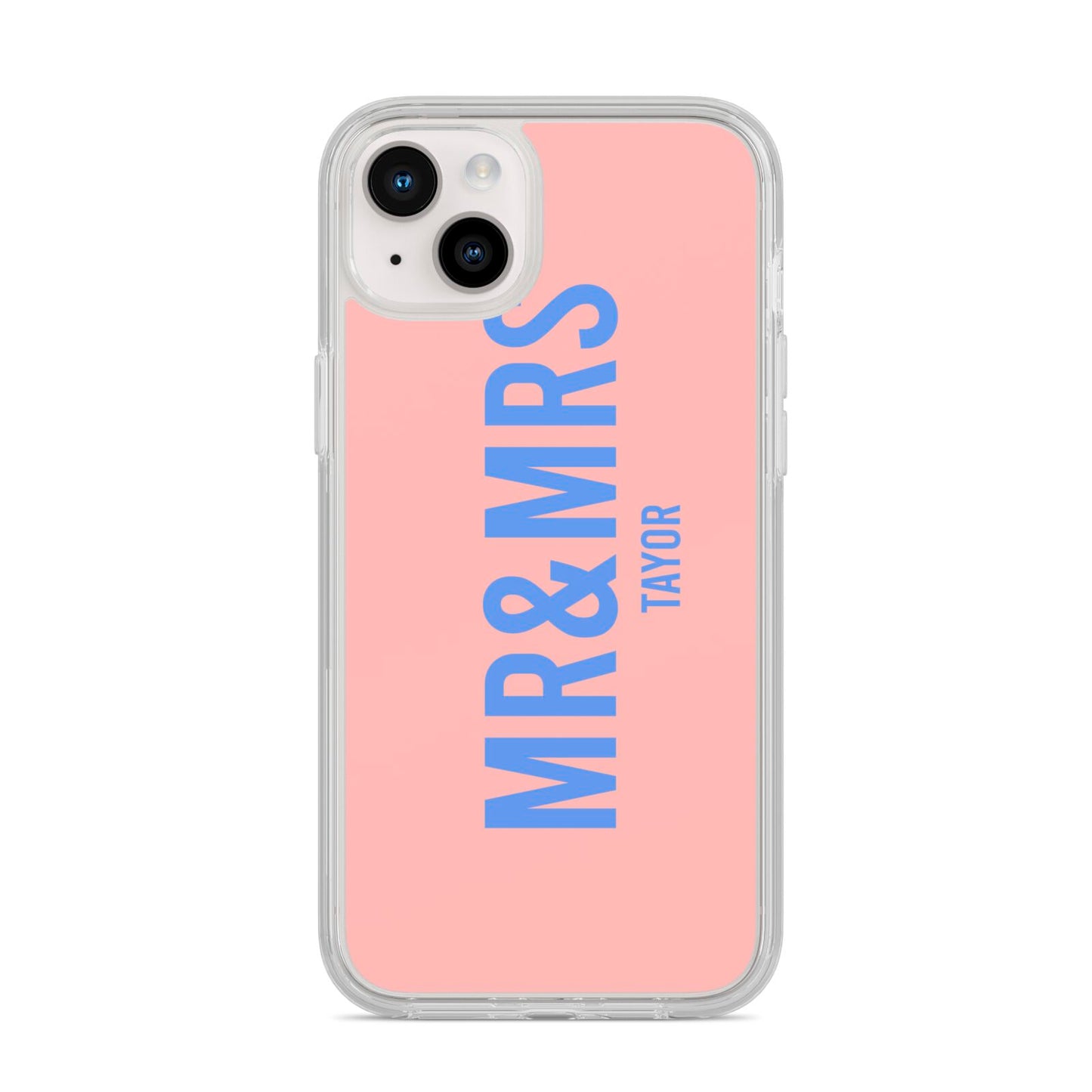 Personalised Mr and Mrs iPhone 14 Plus Clear Tough Case Starlight