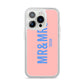 Personalised Mr and Mrs iPhone 14 Pro Clear Tough Case Silver