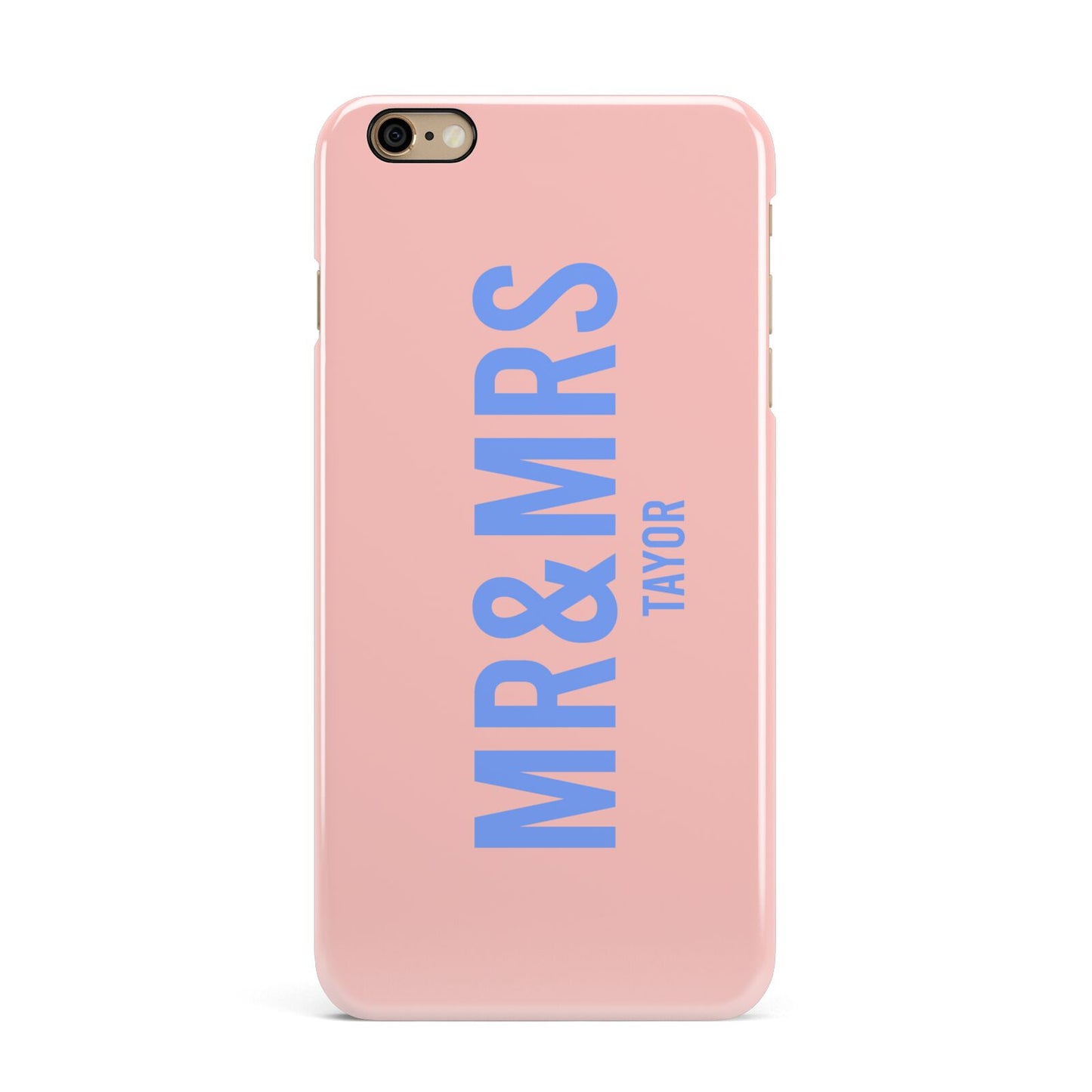 Personalised Mr and Mrs iPhone 6 Plus 3D Snap Case on Gold Phone
