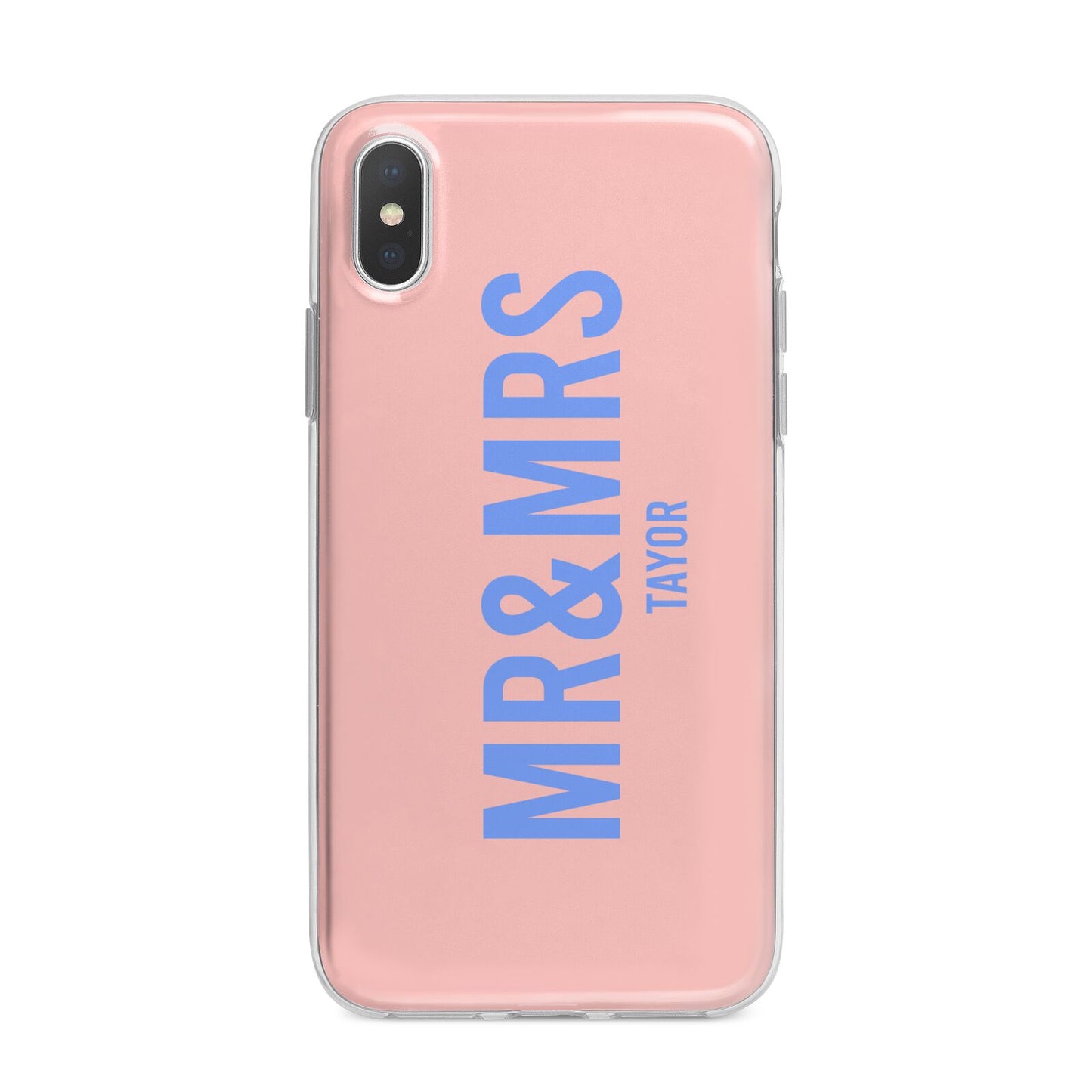 Personalised Mr and Mrs iPhone X Bumper Case on Silver iPhone Alternative Image 1