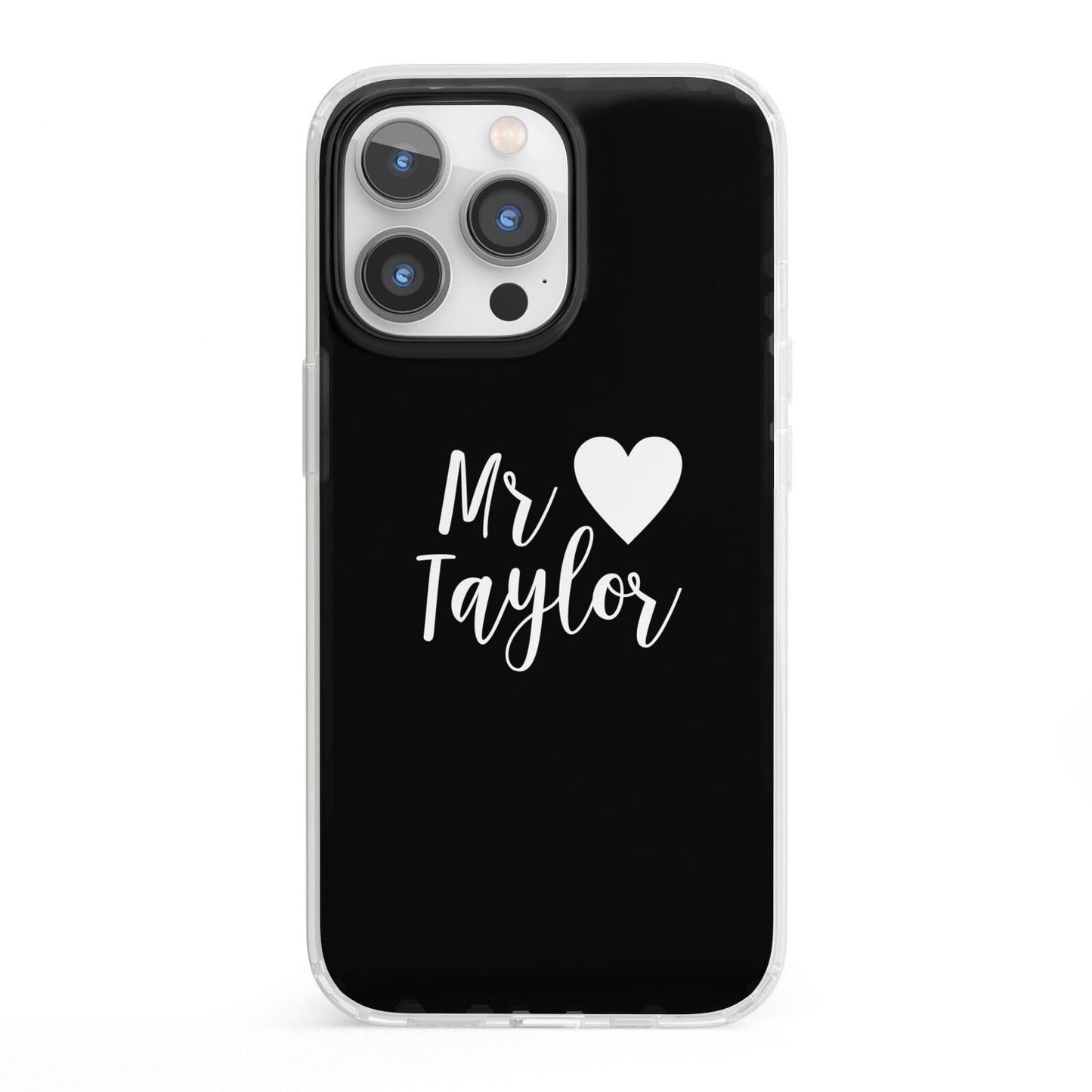 Personalised Mr iPhone 13 Pro Clear Bumper Case