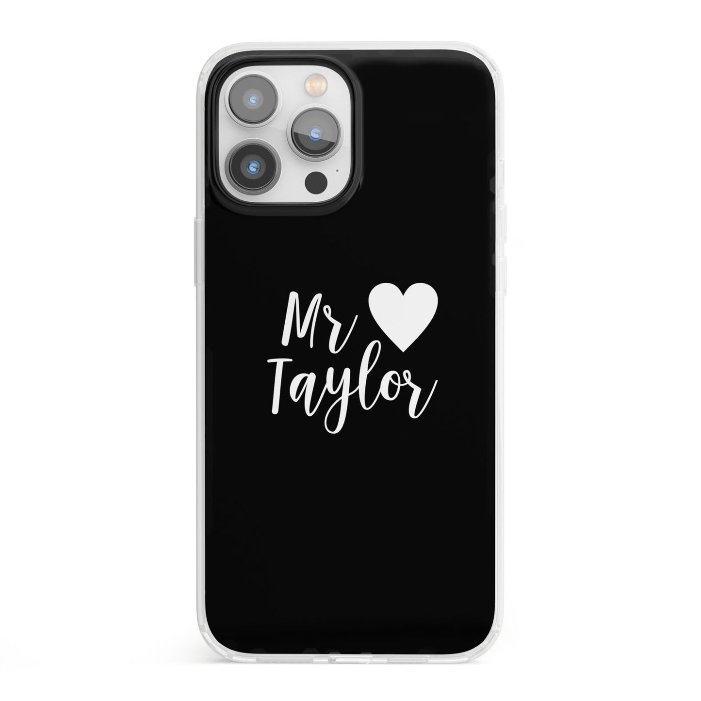 Personalised Mr iPhone 13 Pro Max Clear Bumper Case