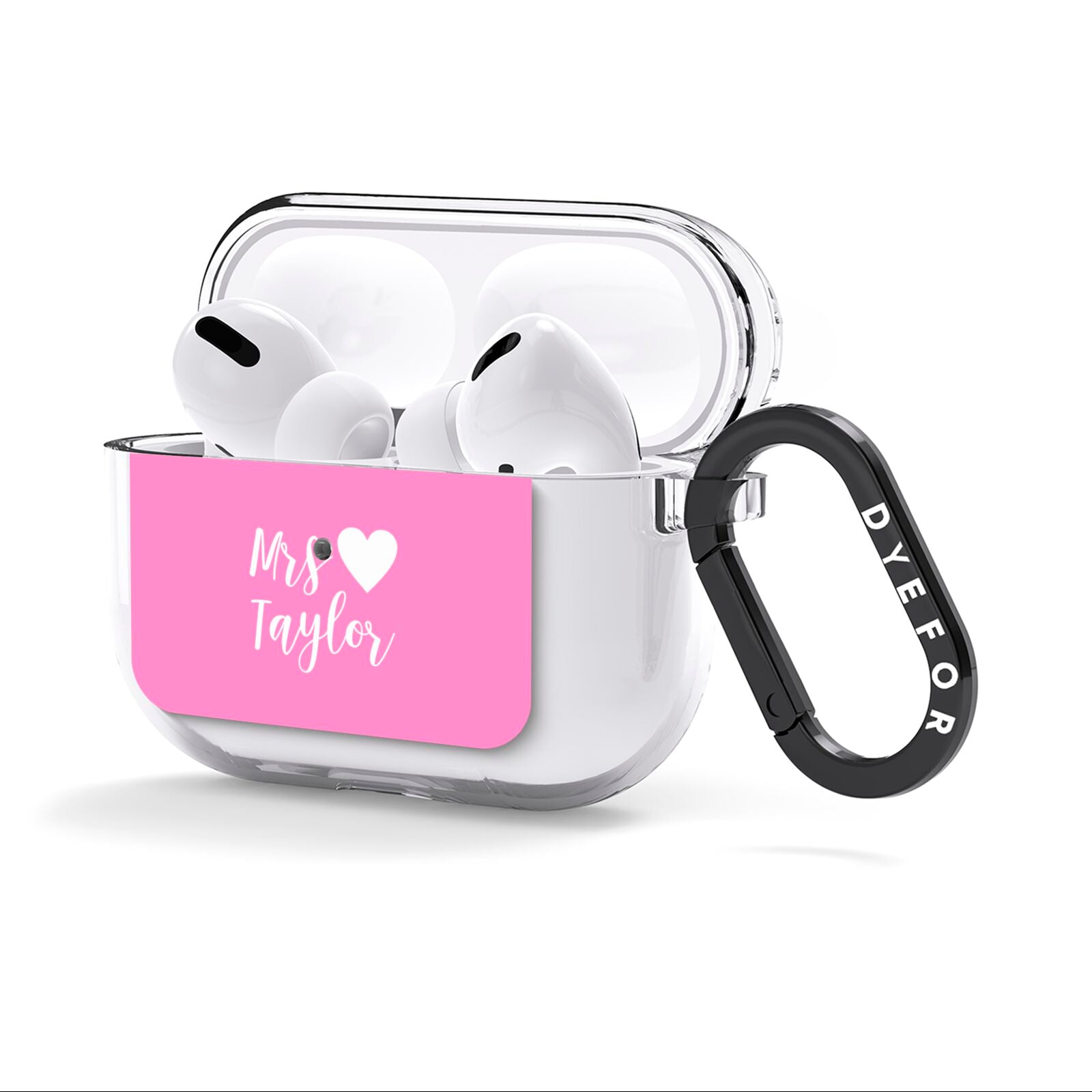 Personalised Mrs AirPods Clear Case 3rd Gen Side Image