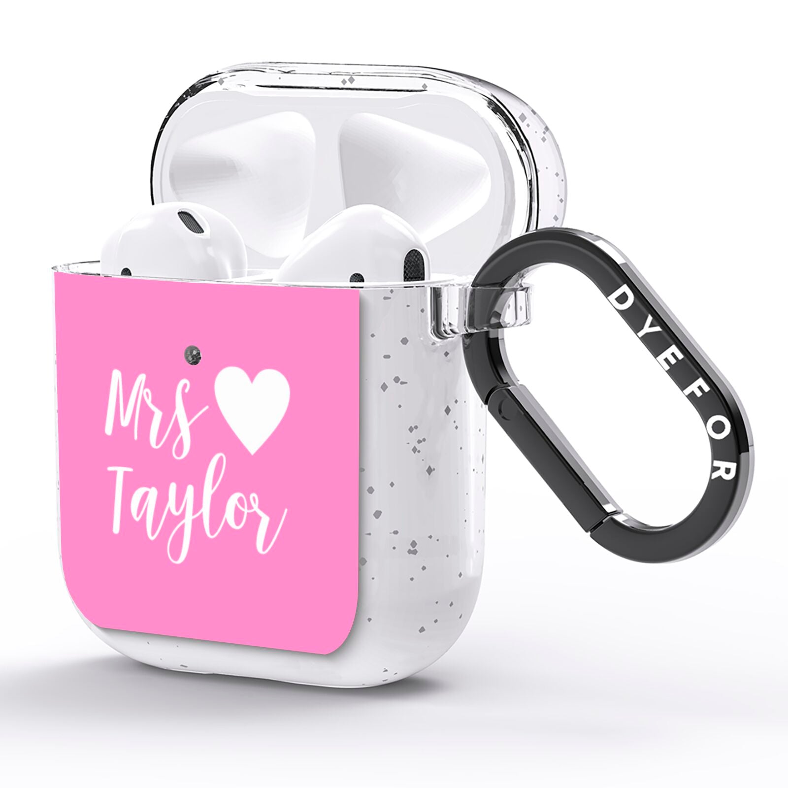 Personalised Mrs AirPods Glitter Case Side Image