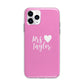 Personalised Mrs Apple iPhone 11 Pro Max in Silver with Bumper Case