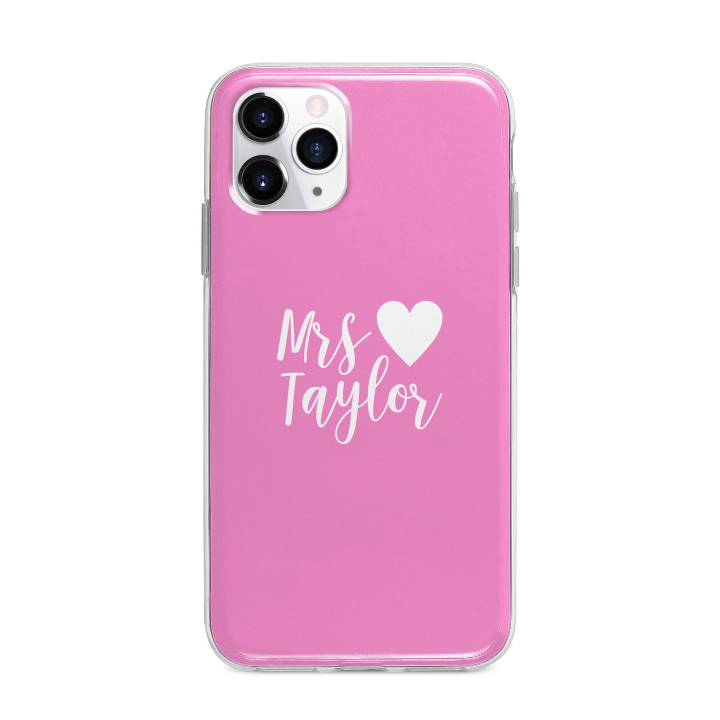 Personalised Mrs Apple iPhone 11 Pro Max in Silver with Bumper Case