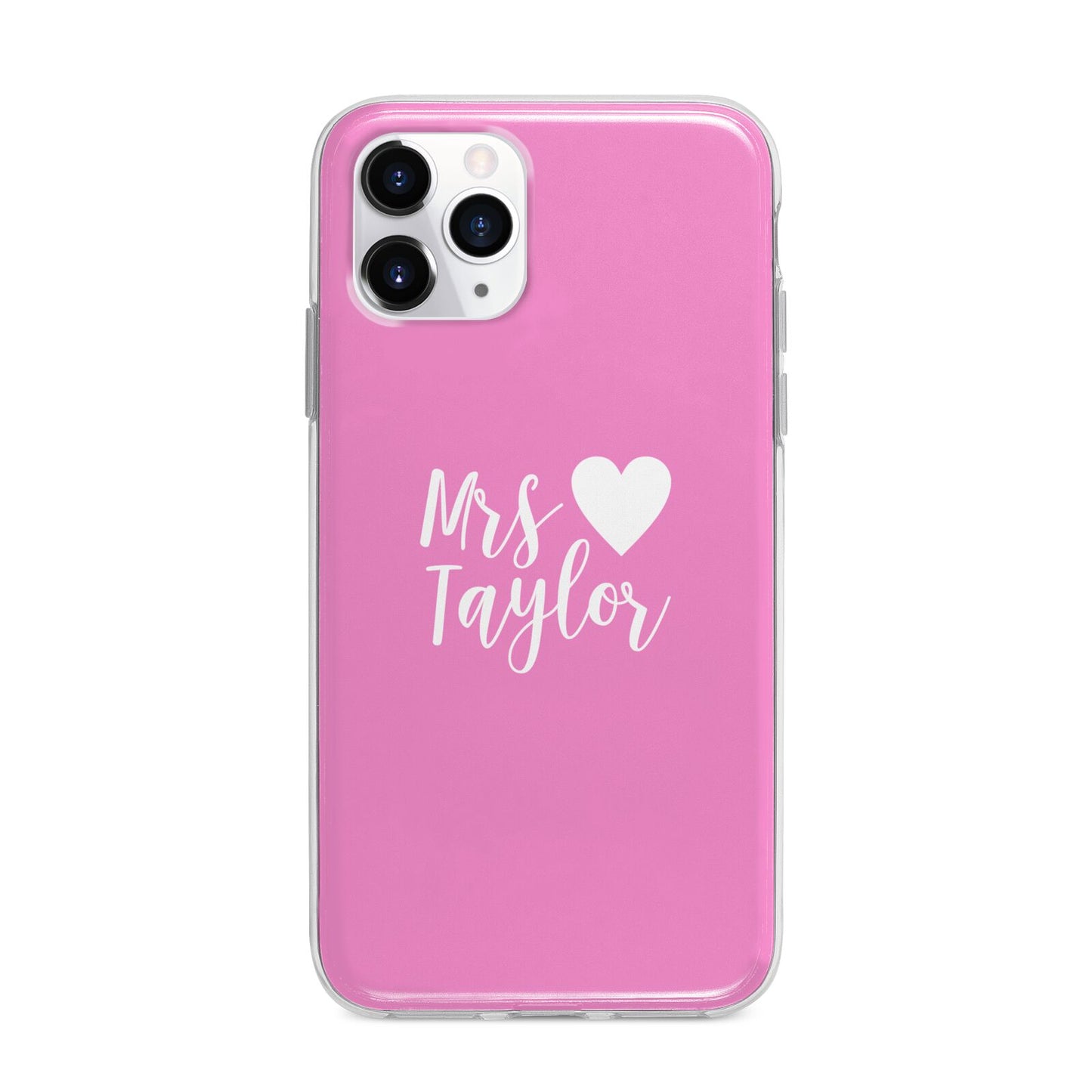 Personalised Mrs Apple iPhone 11 Pro in Silver with Bumper Case