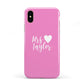 Personalised Mrs Apple iPhone XS 3D Tough