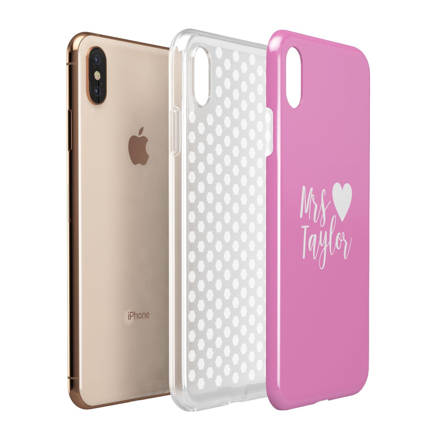 Personalised Mrs Apple iPhone Xs Max 3D Tough Case Expanded View