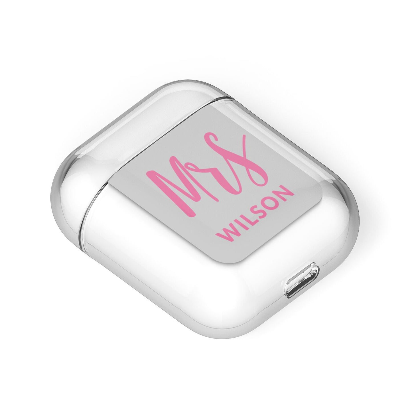 Personalised Mrs Couple AirPods Case Laid Flat