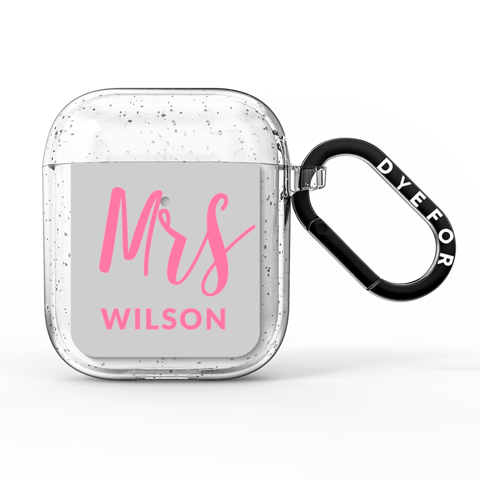 Personalised Mrs Couple AirPods Glitter Case