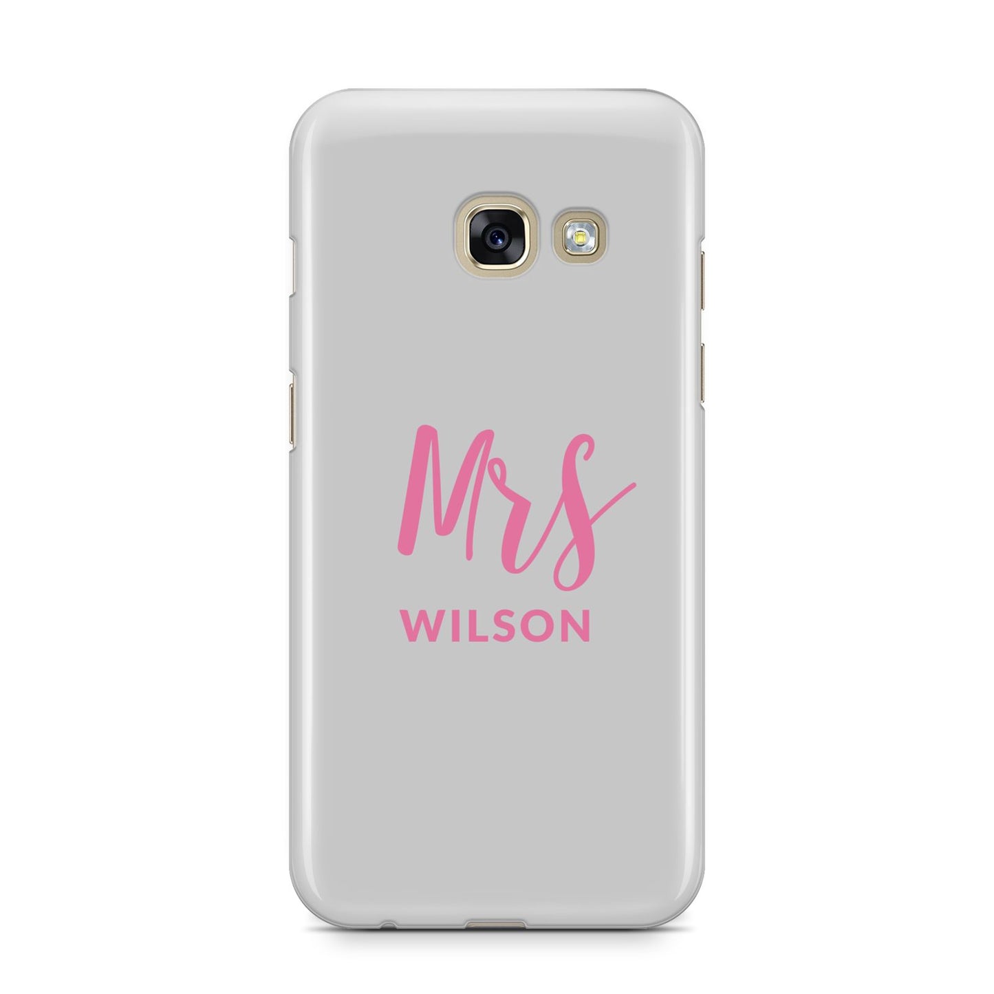 Personalised Mrs Couple Samsung Galaxy A3 2017 Case on gold phone