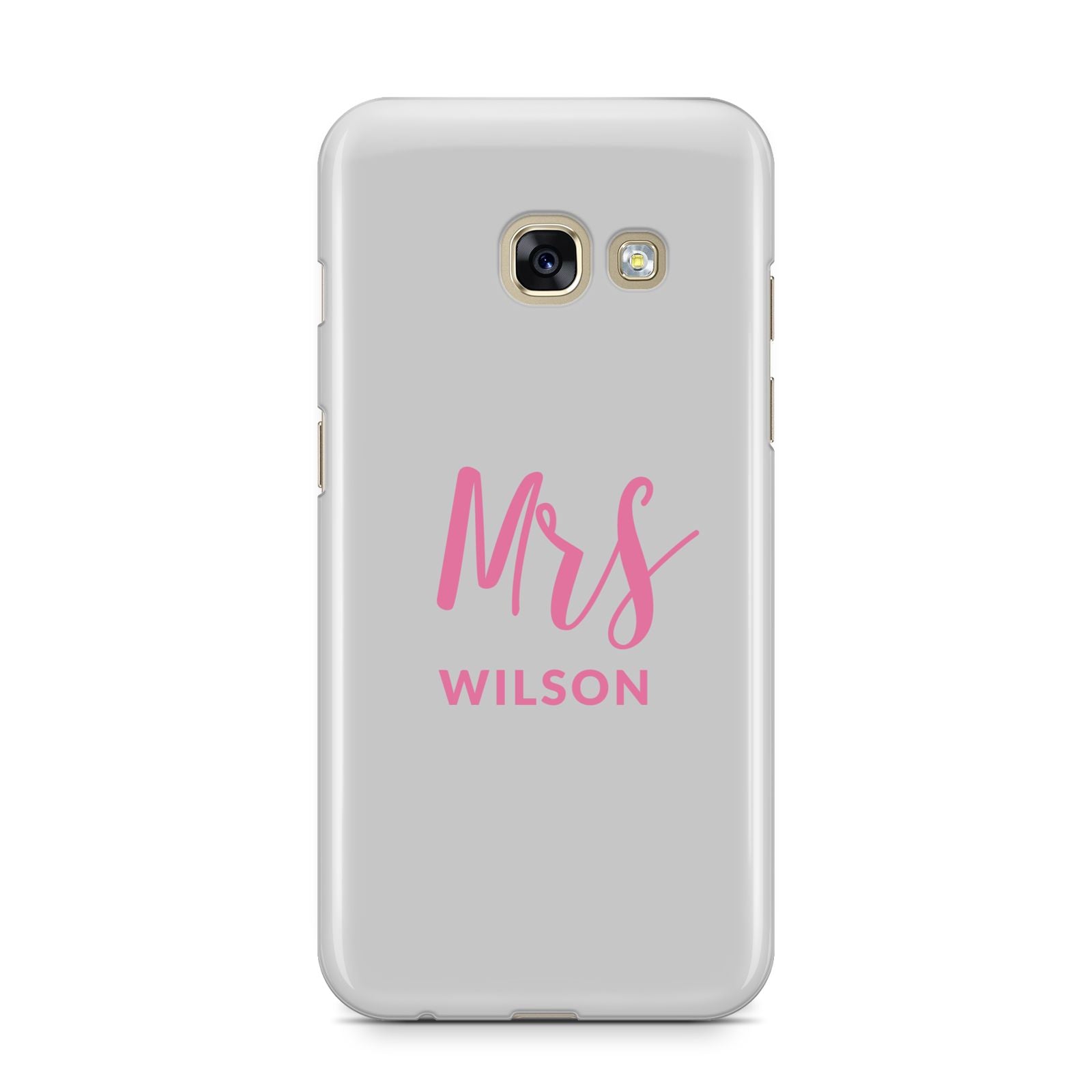 Personalised Mrs Couple Samsung Galaxy A3 2017 Case on gold phone