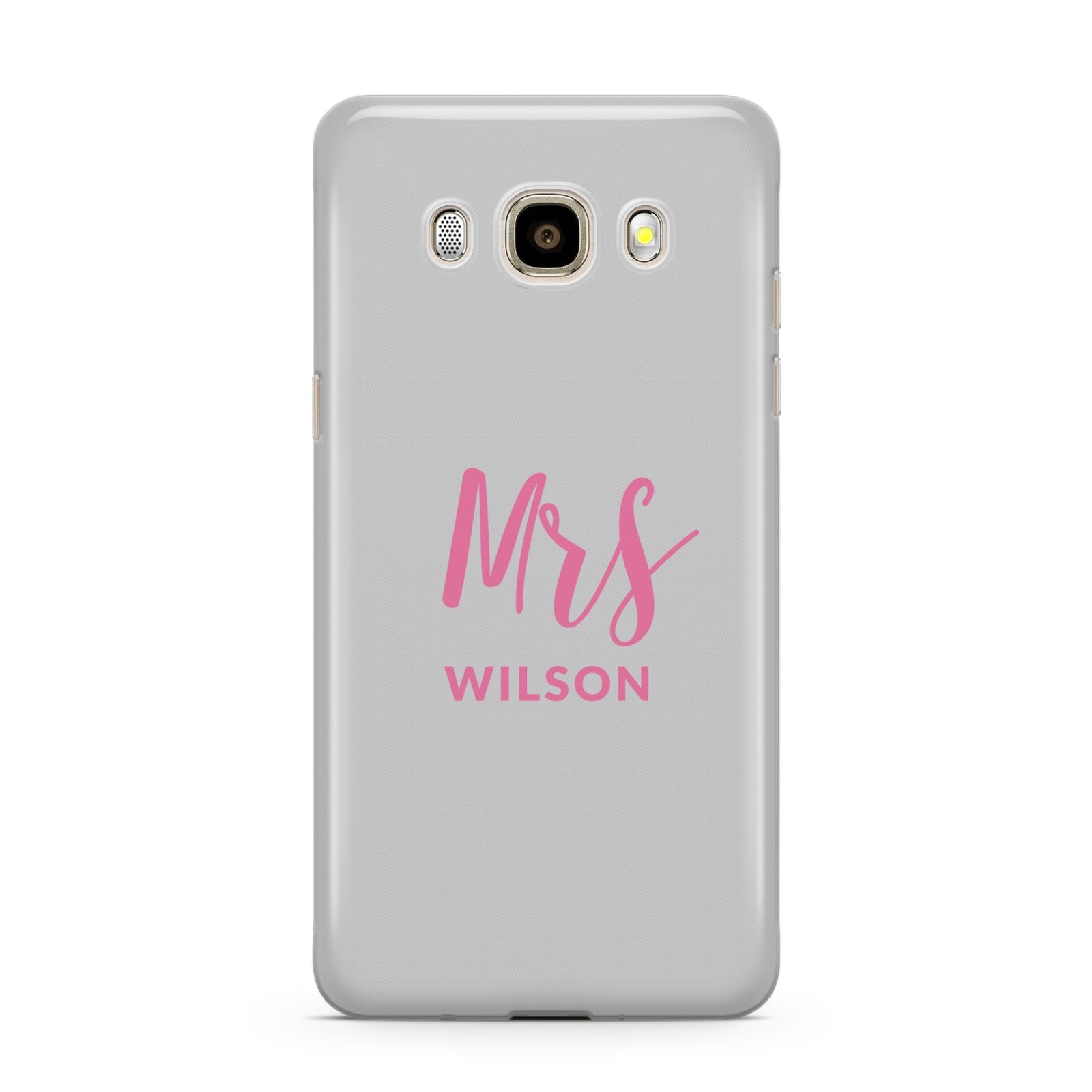 Personalised Mrs Couple Samsung Galaxy J7 2016 Case on gold phone