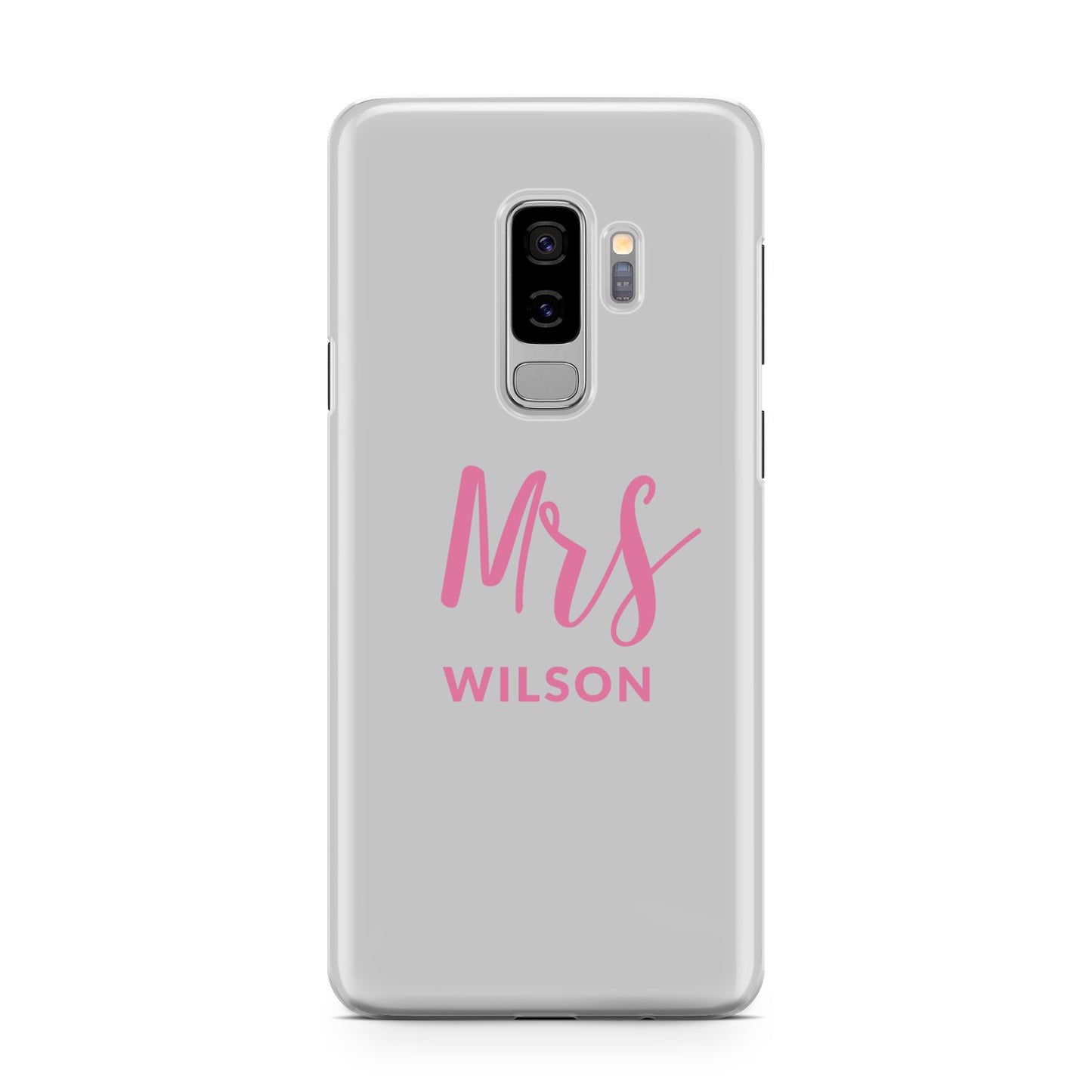 Personalised Mrs Couple Samsung Galaxy S9 Plus Case on Silver phone