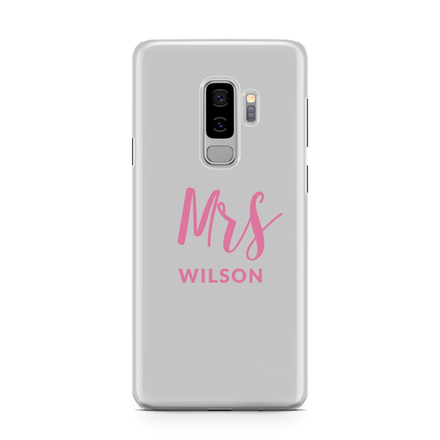 Personalised Mrs Couple Samsung Galaxy S9 Plus Case on Silver phone