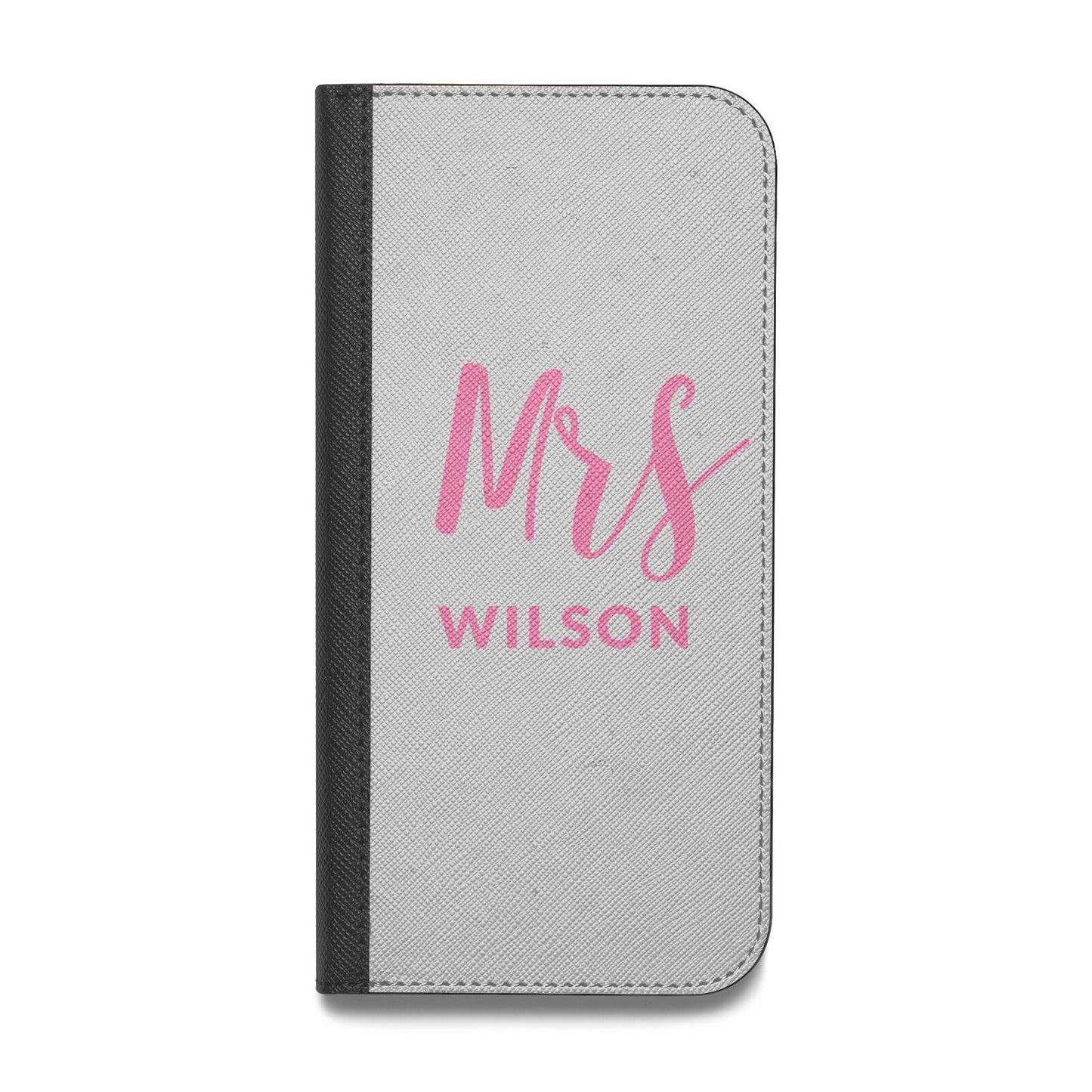 Personalised Mrs Couple Vegan Leather Flip Samsung Case