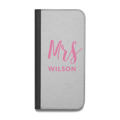 Personalised Mrs Couple Vegan Leather Flip iPhone Case