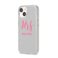 Personalised Mrs Couple iPhone 14 Glitter Tough Case Starlight Angled Image
