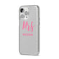 Personalised Mrs Couple iPhone 14 Pro Max Glitter Tough Case Silver Angled Image