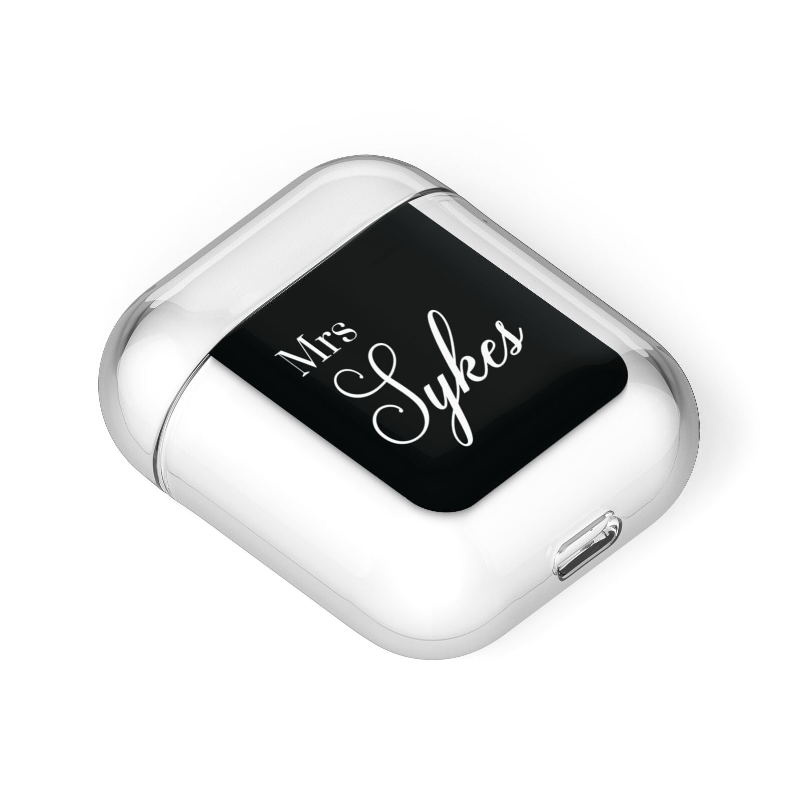 Personalised Mrs Or Mr Bride AirPods Case Laid Flat