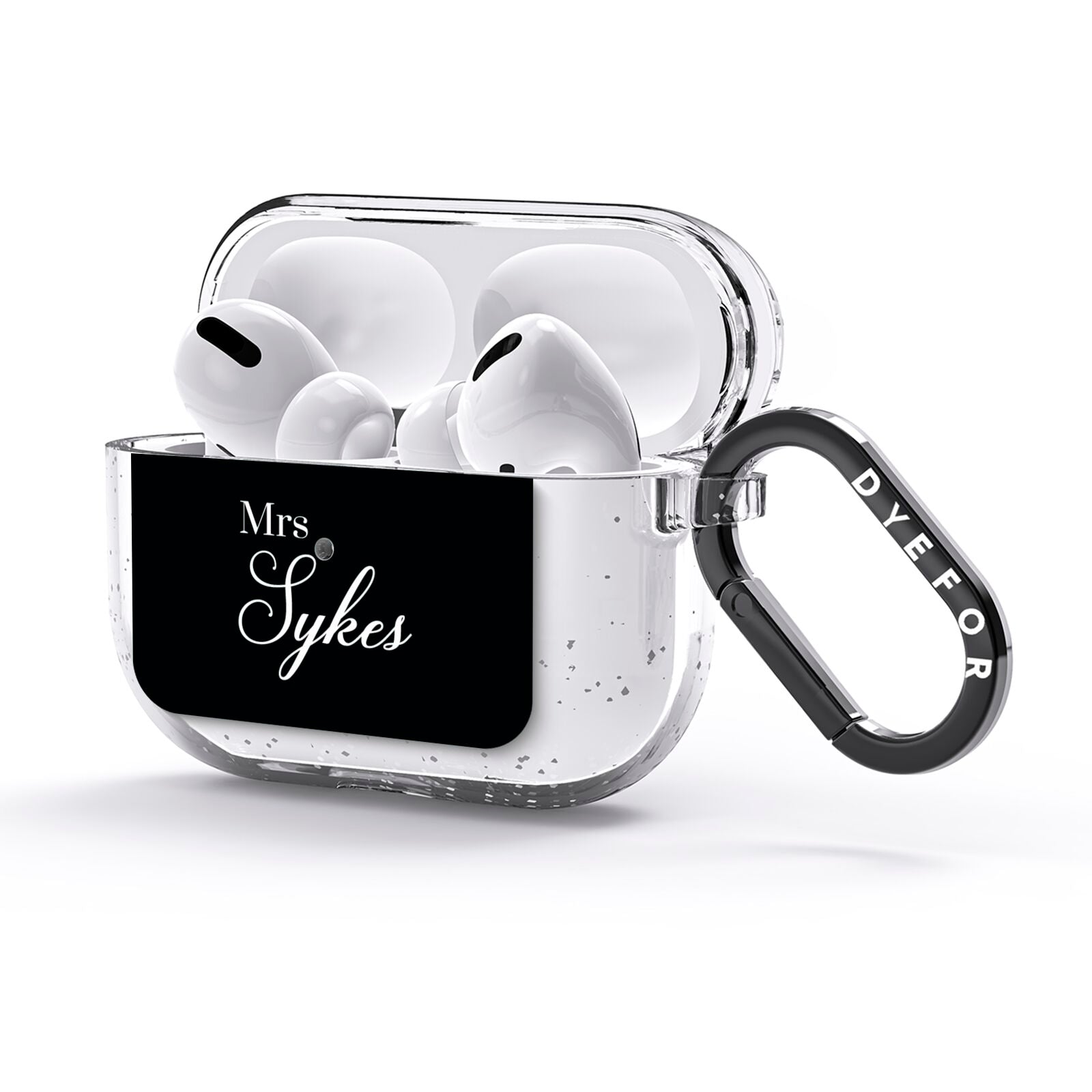 Personalised Mrs Or Mr Bride AirPods Glitter Case 3rd Gen Side Image
