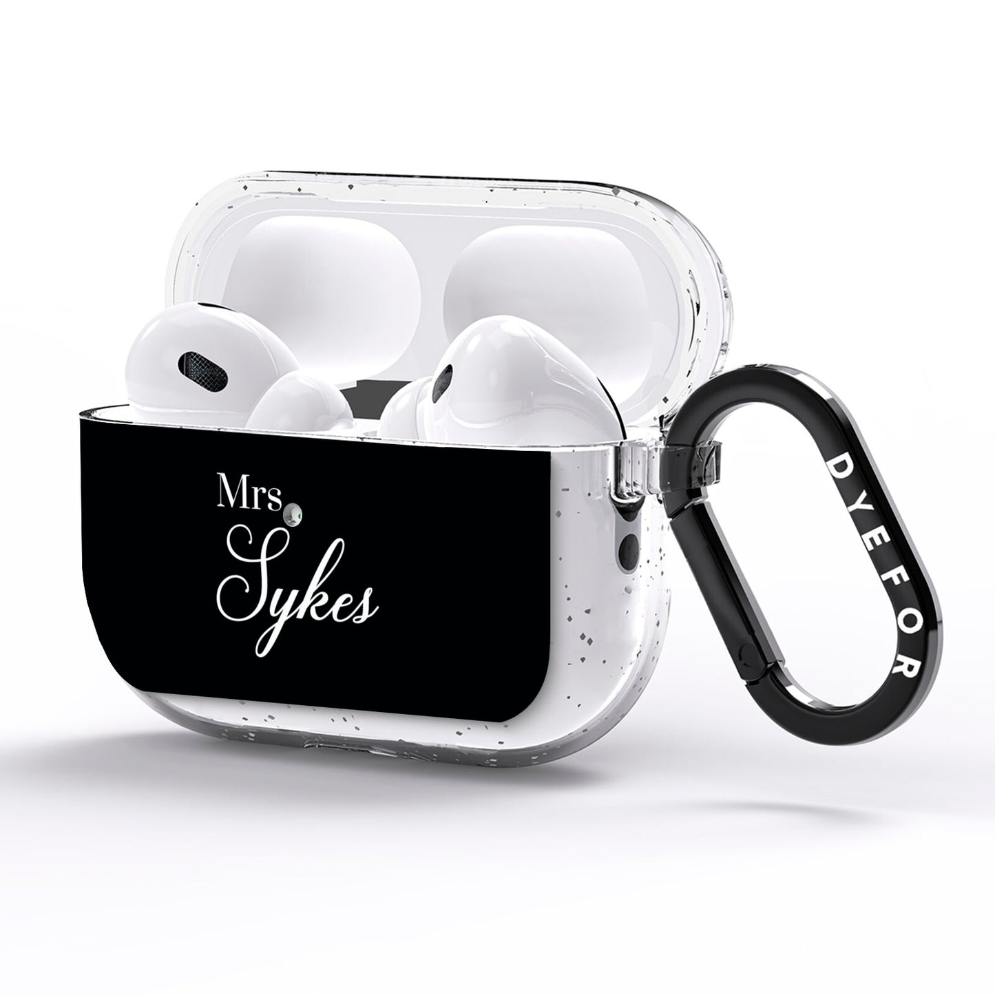 Personalised Mrs Or Mr Bride AirPods Pro Glitter Case Side Image