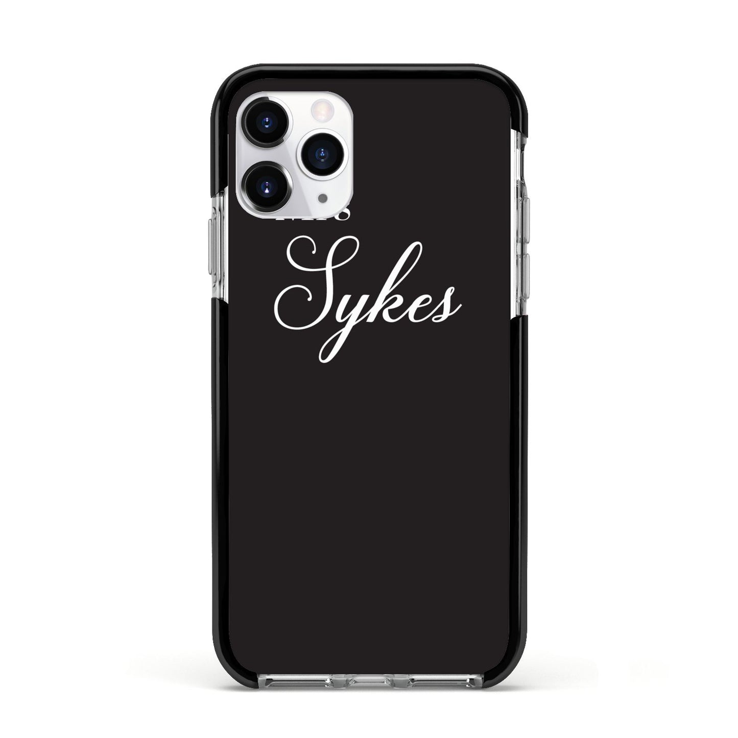 Personalised Mrs Or Mr Bride Apple iPhone 11 Pro in Silver with Black Impact Case