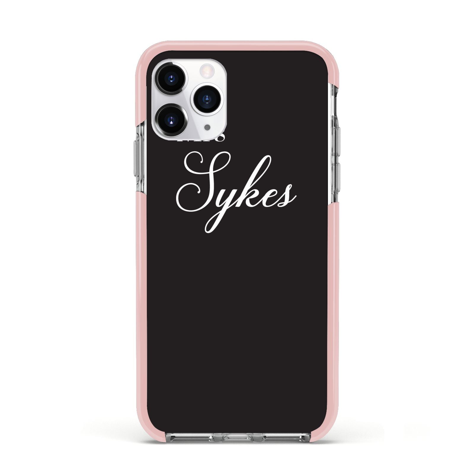 Personalised Mrs Or Mr Bride Apple iPhone 11 Pro in Silver with Pink Impact Case