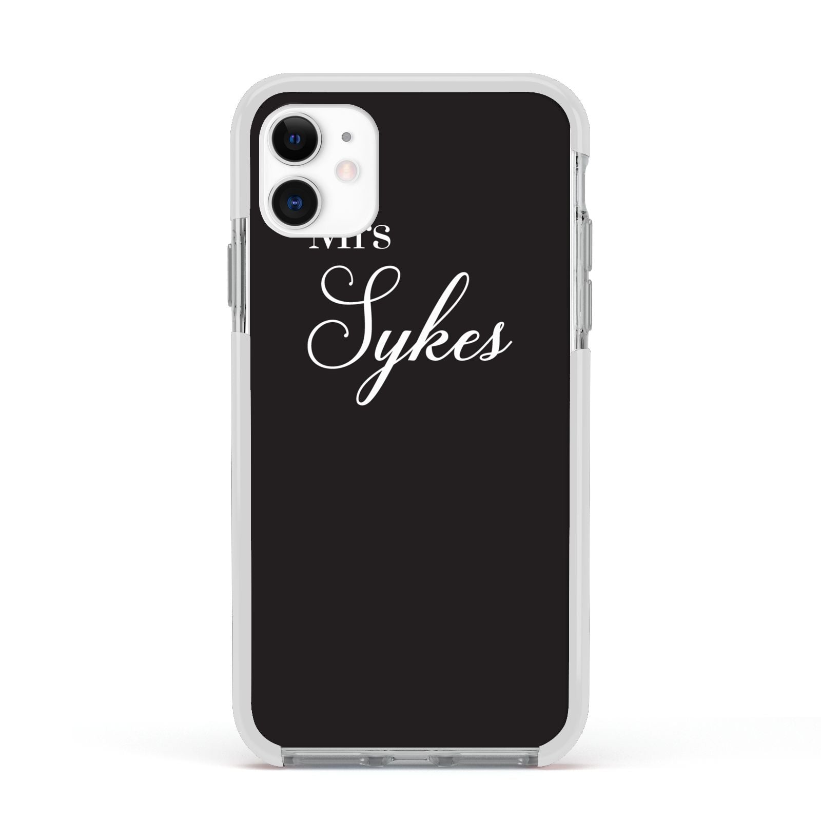 Personalised Mrs Or Mr Bride Apple iPhone 11 in White with White Impact Case