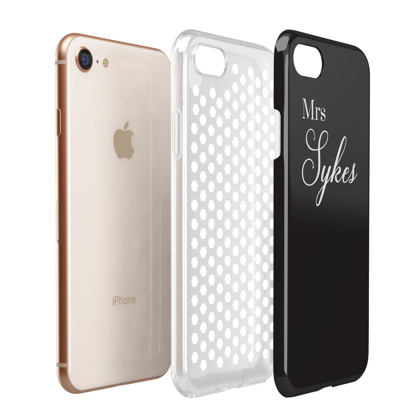 Personalised Mrs Or Mr Bride Apple iPhone 7 8 3D Tough Case Expanded View