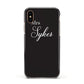 Personalised Mrs Or Mr Bride Apple iPhone Xs Impact Case Black Edge on Gold Phone