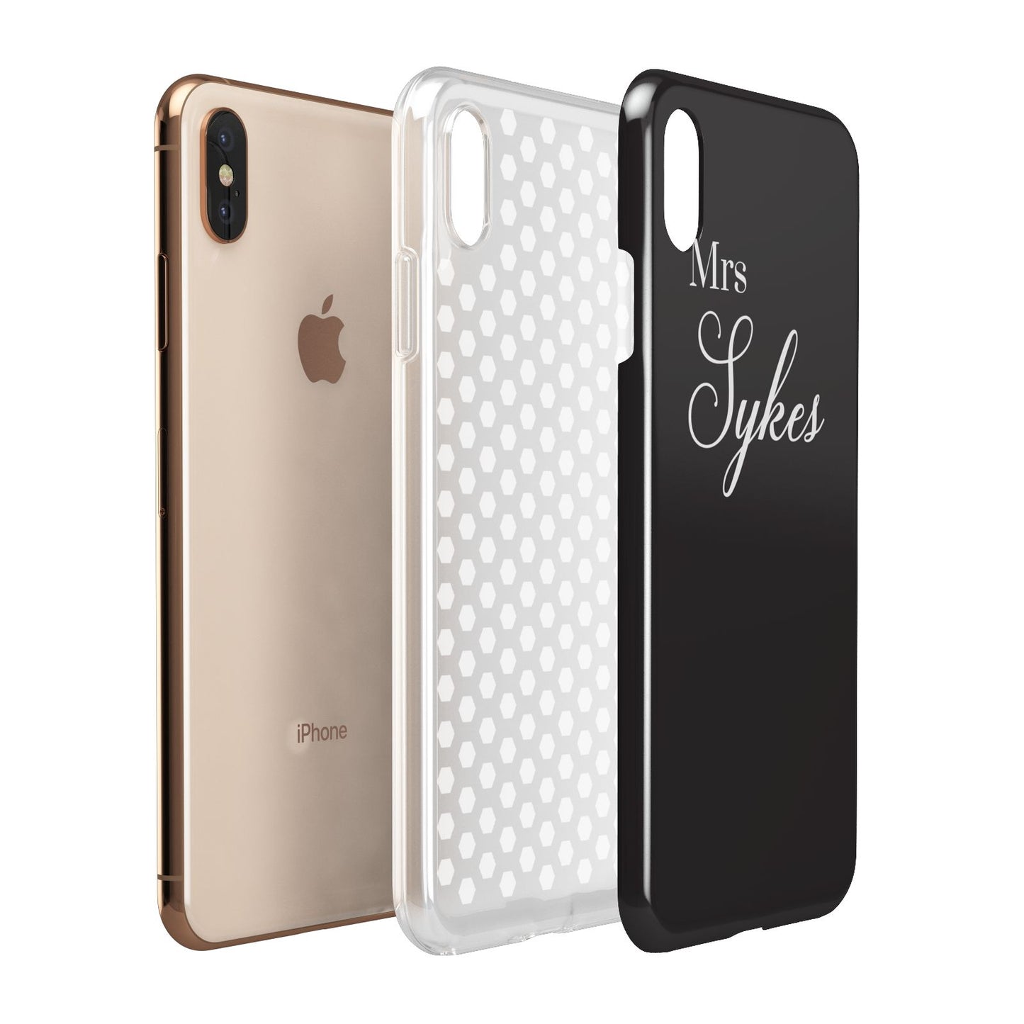 Personalised Mrs Or Mr Bride Apple iPhone Xs Max 3D Tough Case Expanded View