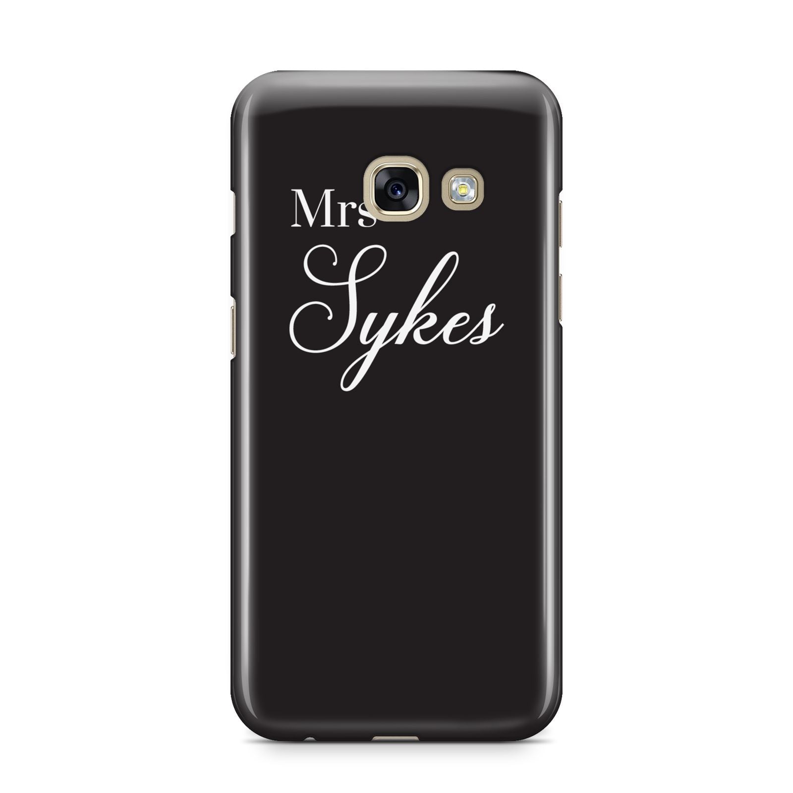 Personalised Mrs Or Mr Bride Samsung Galaxy A3 2017 Case on gold phone