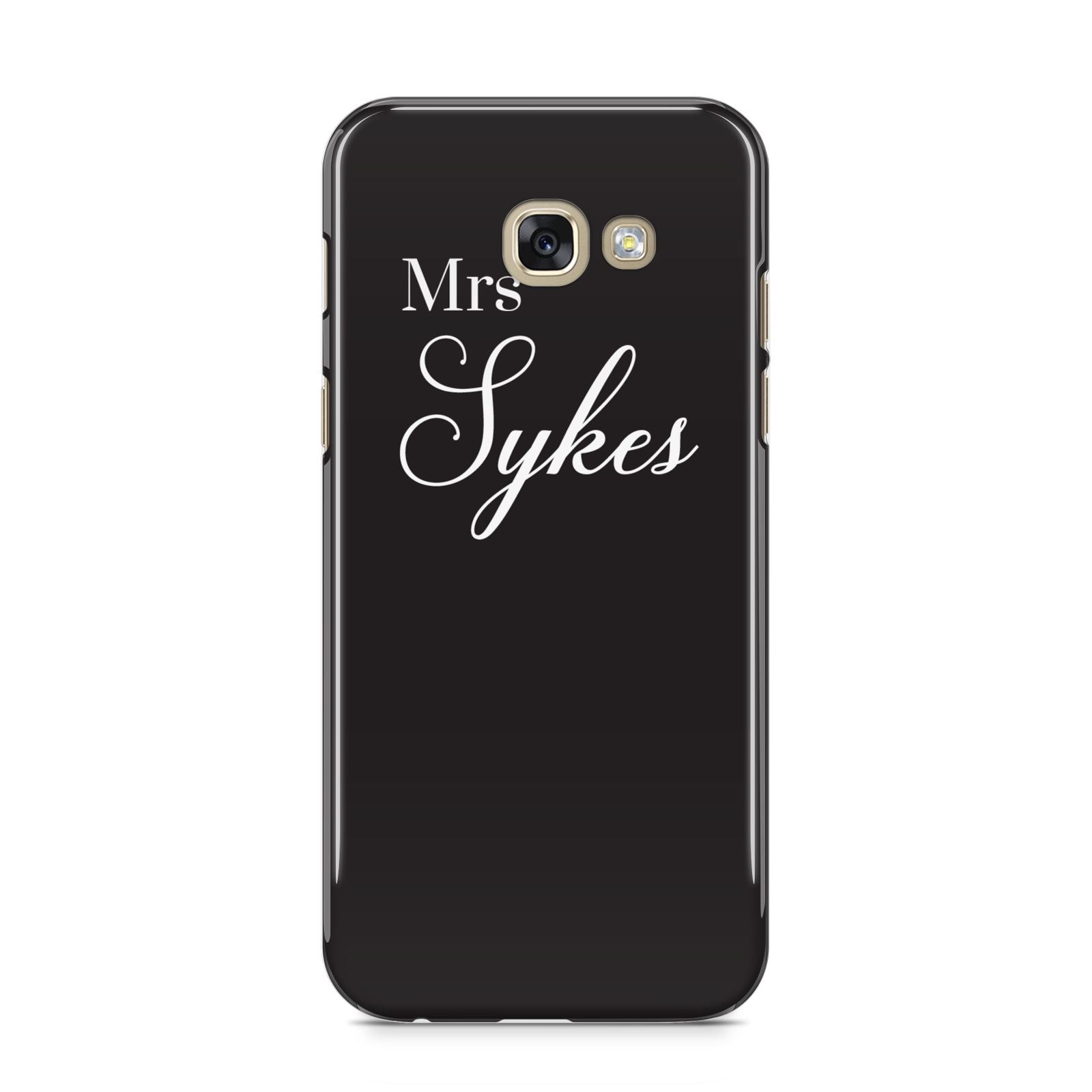 Personalised Mrs Or Mr Bride Samsung Galaxy A5 2017 Case on gold phone