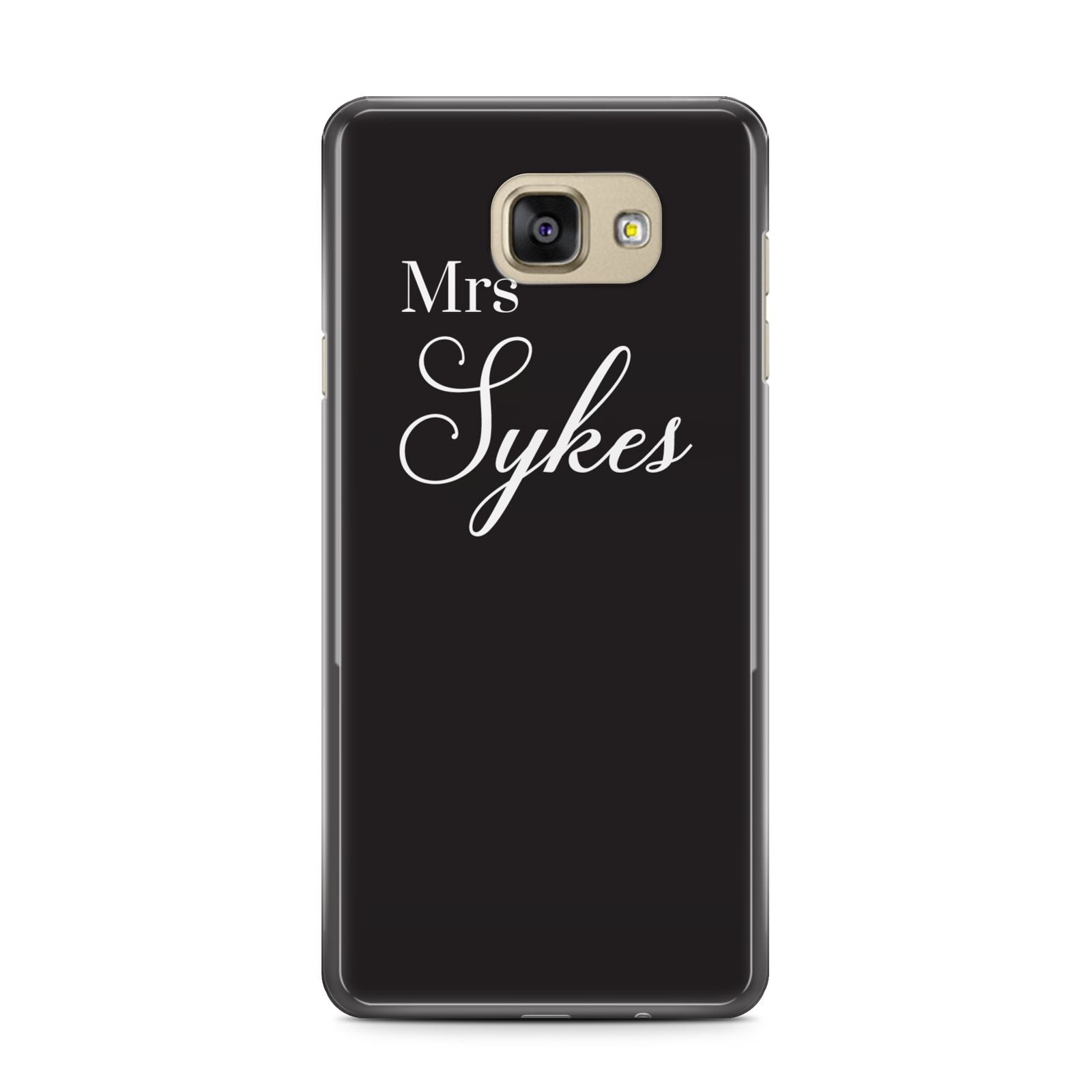 Personalised Mrs Or Mr Bride Samsung Galaxy A7 2016 Case on gold phone
