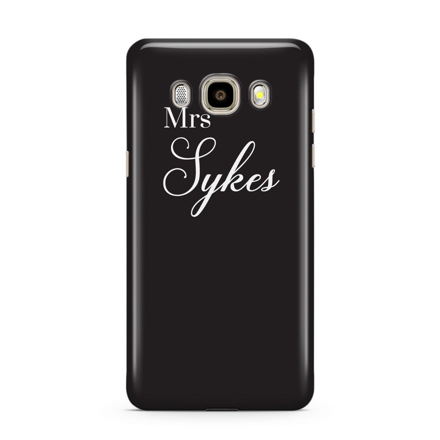 Personalised Mrs Or Mr Bride Samsung Galaxy J7 2016 Case on gold phone