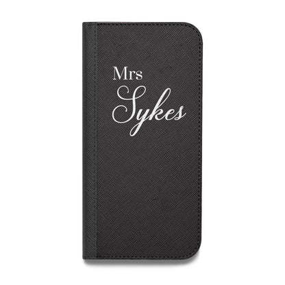Personalised Mrs Or Mr Bride Vegan Leather Flip iPhone Case