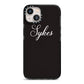 Personalised Mrs Or Mr Bride iPhone 13 Black Impact Case on Silver phone