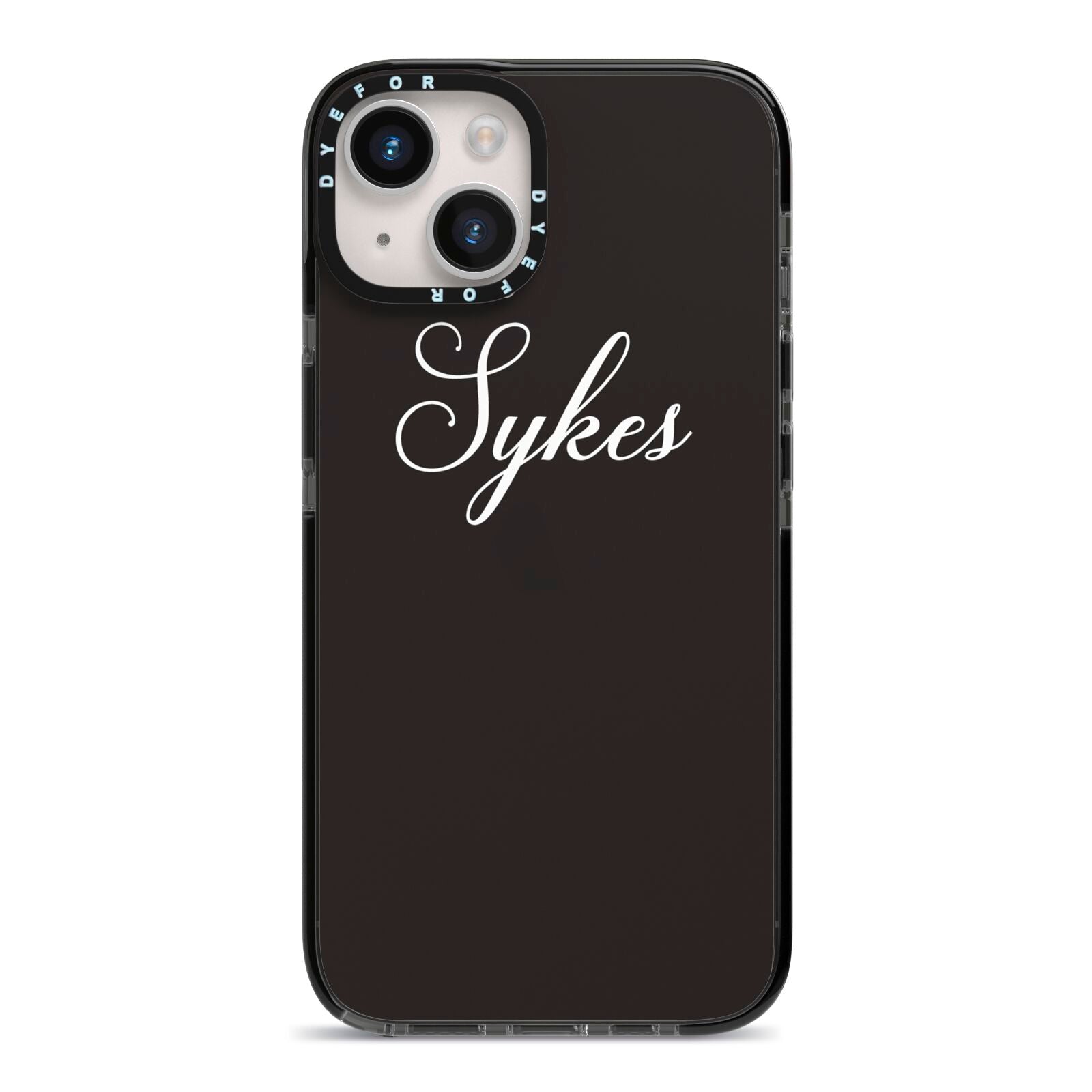 Personalised Mrs Or Mr Bride iPhone 14 Black Impact Case on Silver phone