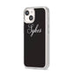 Personalised Mrs Or Mr Bride iPhone 14 Clear Tough Case Starlight Angled Image