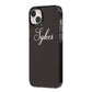 Personalised Mrs Or Mr Bride iPhone 14 Plus Black Impact Case Side Angle on Silver phone