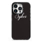 Personalised Mrs Or Mr Bride iPhone 14 Pro Black Impact Case on Silver phone