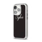 Personalised Mrs Or Mr Bride iPhone 14 Pro Clear Tough Case Silver Angled Image