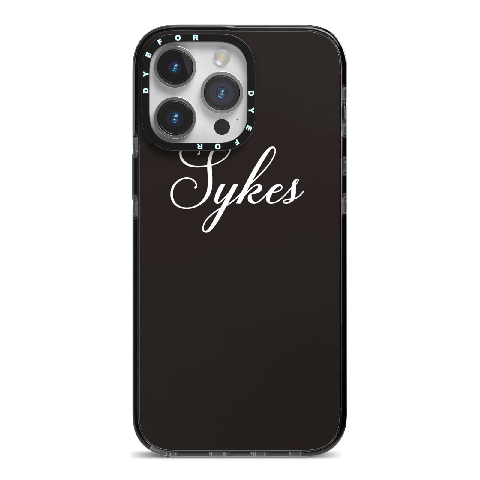Personalised Mrs Or Mr Bride iPhone 14 Pro Max Black Impact Case on Silver phone